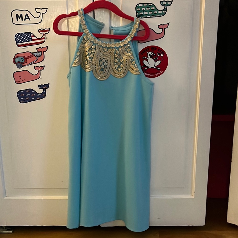 Girls, Lilly, Pulitzer, teal dress size small